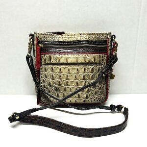 Brahmin croc-embossed crossbody